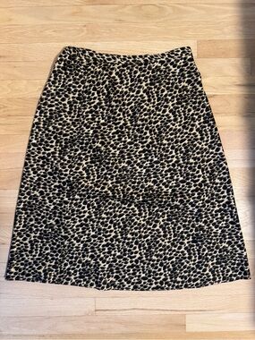 J. Crew Factory Leopard-Print MIDISkirt in Tan and Black